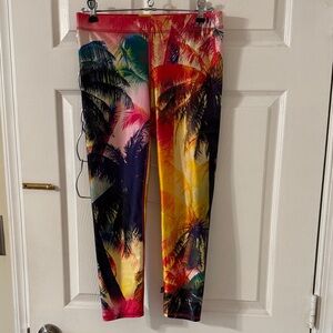 Terez Multicolor Palm Print Leggings